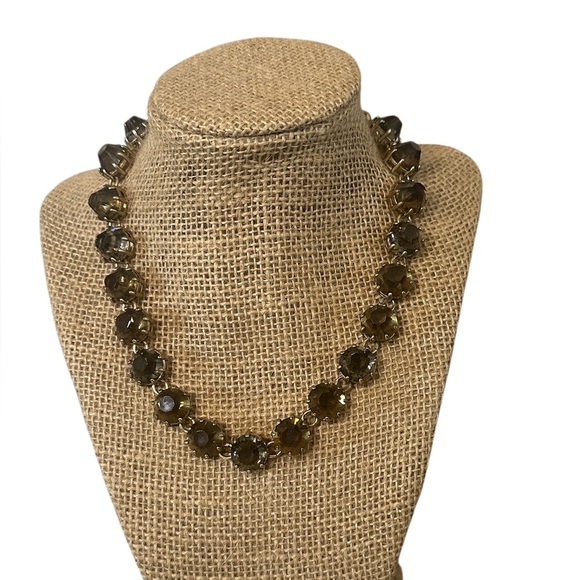 Beautiful Madewell Faux Smoky Quartz Gold Tone Necklace. - Picture 1 of 3